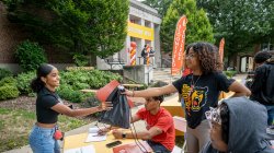 Students attending Move in day and Orientation