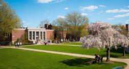 Bloomfield College campus in spring