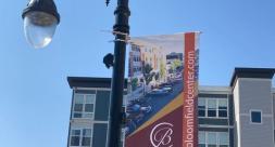 Bloomfield College alumnus designed banners hung in downtown Bloomfield.